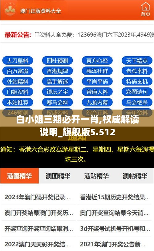 白小姐三期必开一肖,权威解读说明_旗舰版5.512
