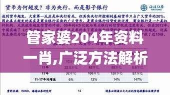 管家婆204年资料一肖,广泛方法解析说明_尊贵版10.394