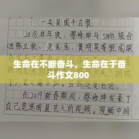 生命在不断奋斗，生命在于奋斗作文800 