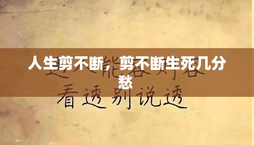 人生剪不断，剪不断生死几分愁 