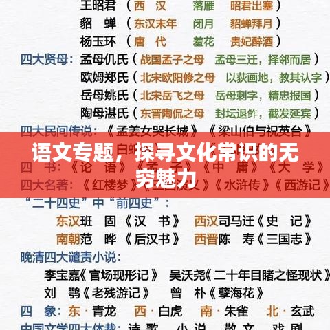 语文专题，探寻文化常识的无穷魅力