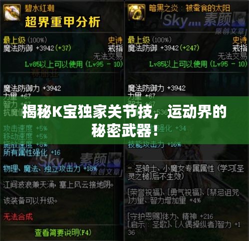 揭秘K宝独家关节技，运动界的秘密武器！
