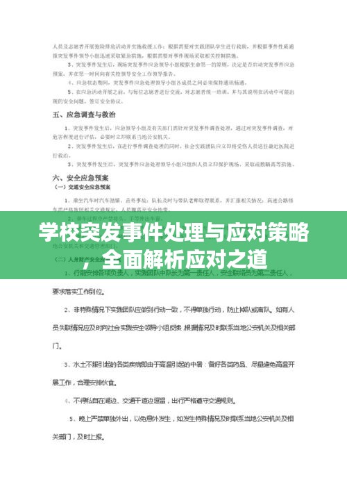 学校突发事件处理与应对策略，全面解析应对之道