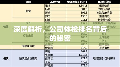 深度解析，公司体检排名背后的秘密